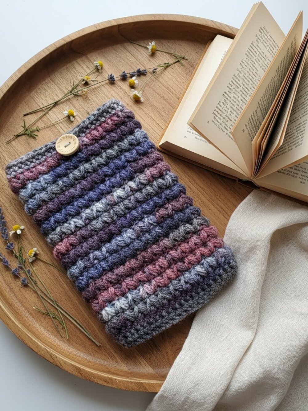 Kindle Paperwhite Sleeve — Fae Twilight Crochet E-Reader & Paperback Book Cover